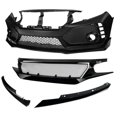 AMERICAN MODIFIED R Style Conversion Front Bumper Sport for 16-19 Honda Civic - VMInnovations
