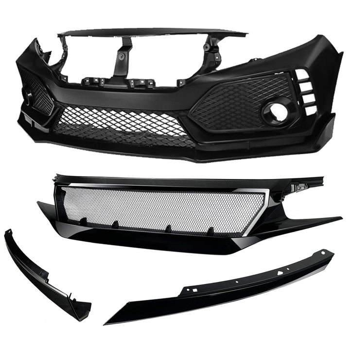 AMERICAN MODIFIED R Style Conversion Front Bumper Sport for 16-19 Honda Civic