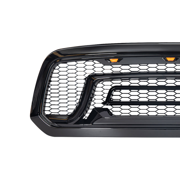 AMERICAN MODIFIED Front Armor Grille w/Amber Lights for 2013-2018 Dodge Ram 1500