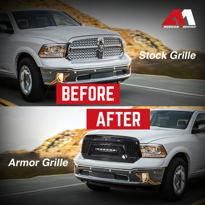 AMERICAN MODIFIED Grille w/ Off Road Lights for 13-18 Dodge Ram 1500 (Used)