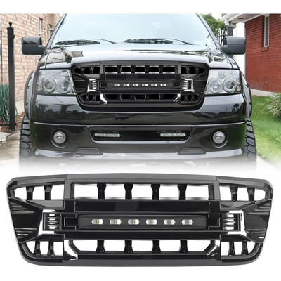 AMERICAN MODIFIED Front Grille Compatible w/04-08 Ford F150, Black (Open Box) - VMInnovations
