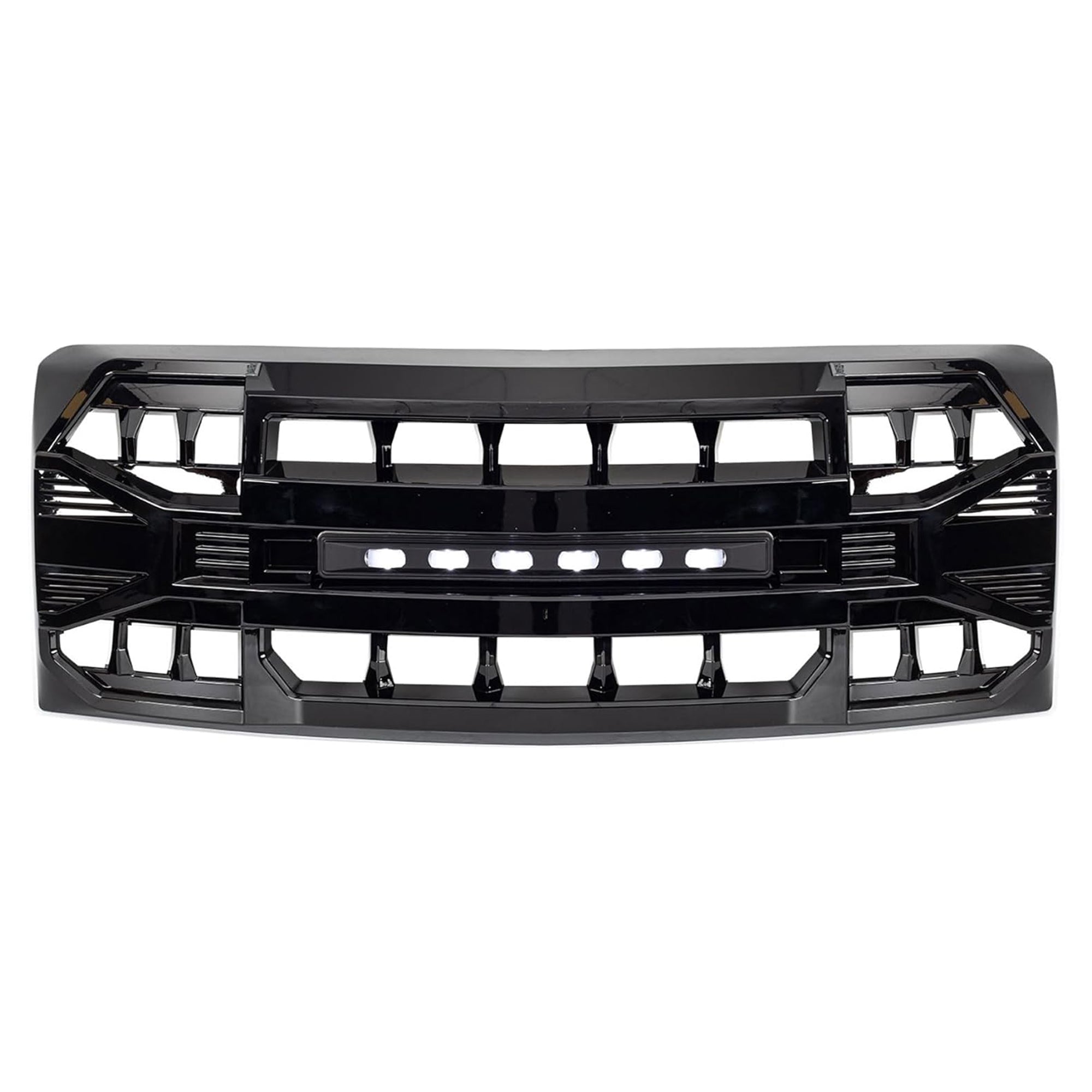 AMERICAN MODIFIED Front Armor Grille Compatible w/ 09-14 Ford F150, Glossy Black - VMInnovations