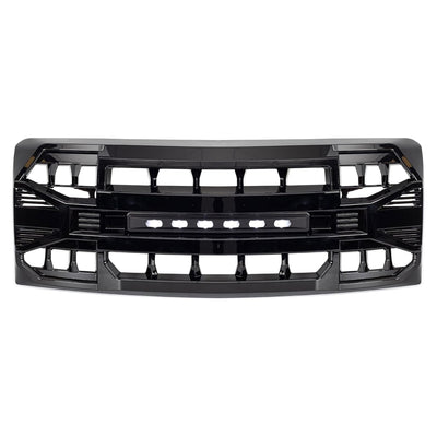 AMERICAN MODIFIED Front Armor Grille Compatible w/ 09-14 Ford F150, Glossy Black - VMInnovations