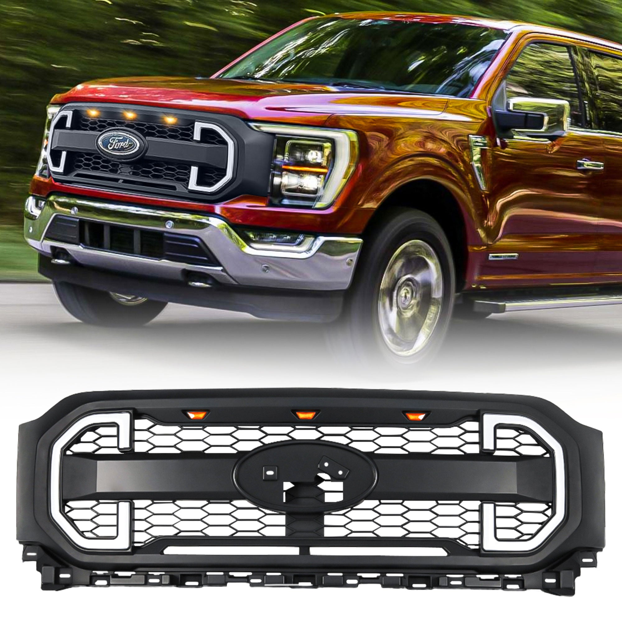 AMERICAN MODIFIED Raptor Mesh Grille Compatible w/21-23 Ford F150 (Open Box) - VMInnovations