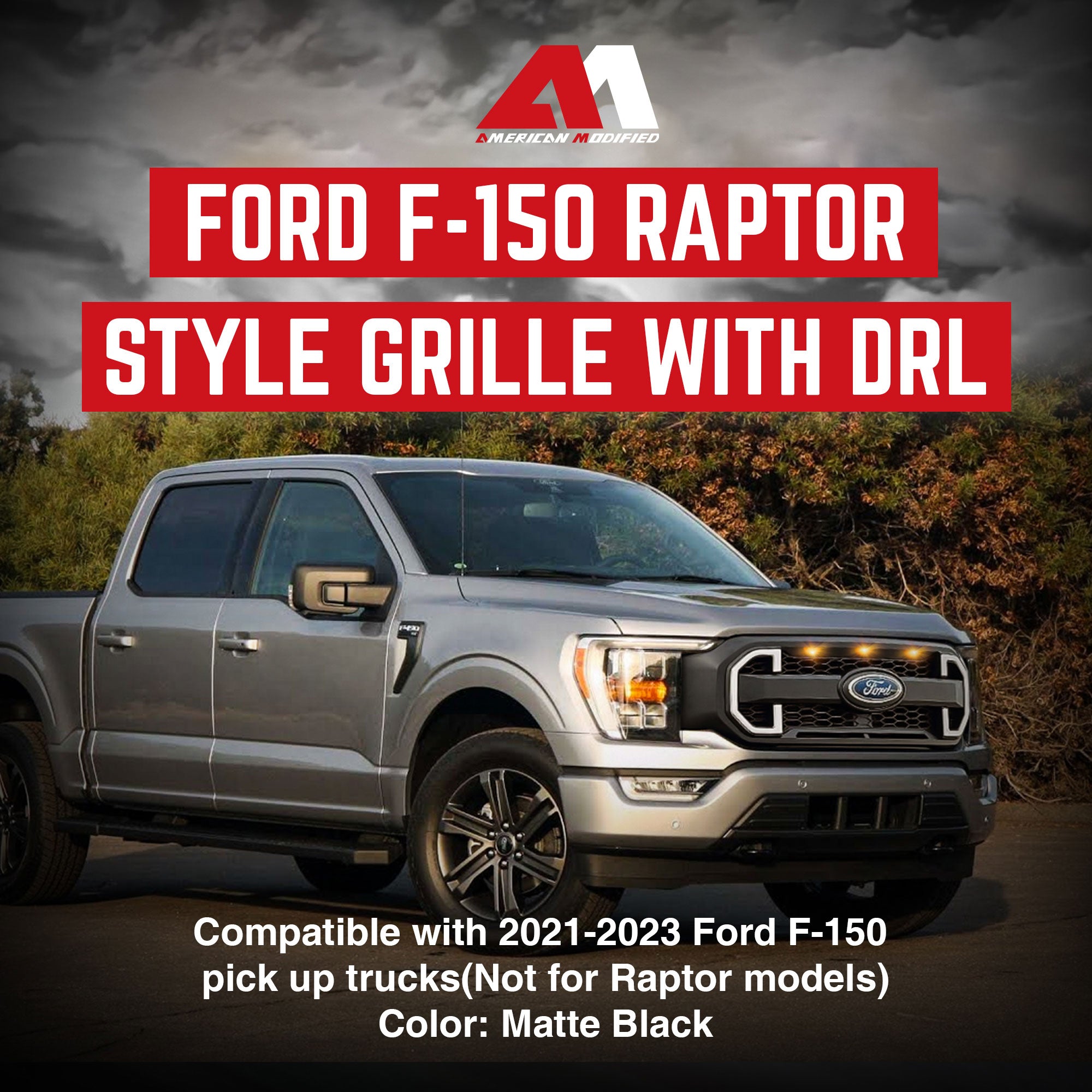 AMERICAN MODIFIED Raptor Mesh Grille Compatible w/21-23 Ford F150 (Open Box) - VMInnovations