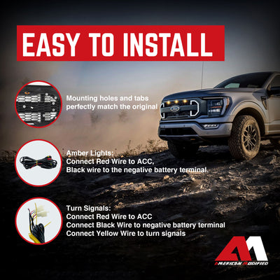 AMERICAN MODIFIED Raptor Style Mesh Grille Compatible with 2021-2023 Ford F150