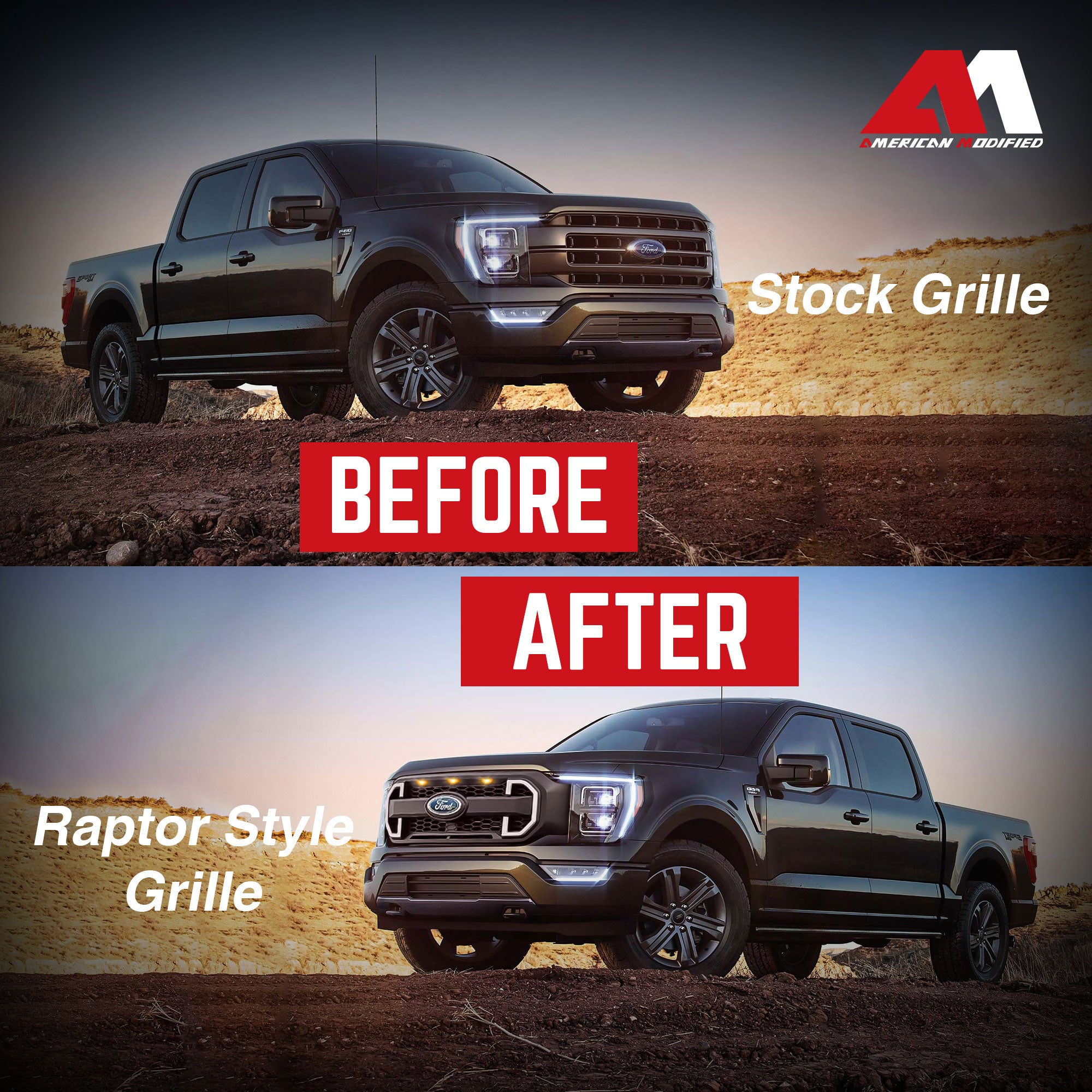 AMERICAN MODIFIED Raptor Mesh Grille Compatible w/21-23 Ford F150 (Open Box) - VMInnovations