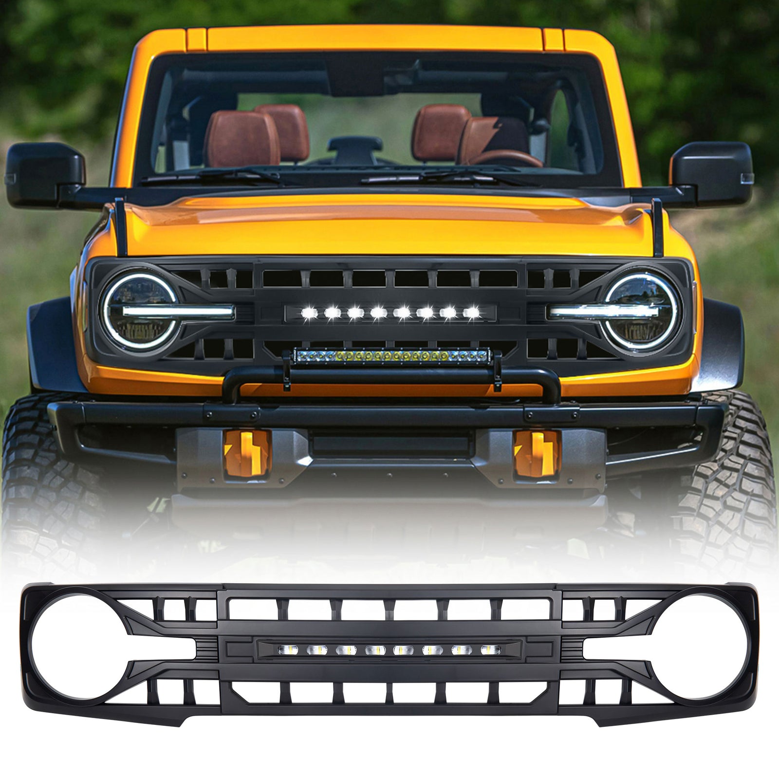 AMERICAN MODIFIED Armor Grille for 21-24 Ford Bronco with Off-Road Lights (Used) - VMInnovations