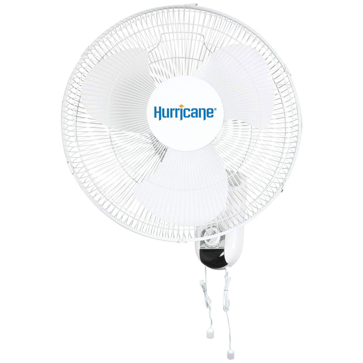 Hurricane Classic 16 Inch 90 Degree Oscillating 3 Speed Wall Fan, White (2 Pack)