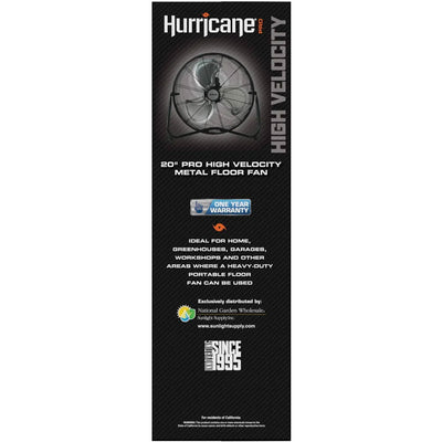 Hurricane Pro 20 Inch 3 Speed High Velocity Metal Floor Fan, Black (2 Pack)
