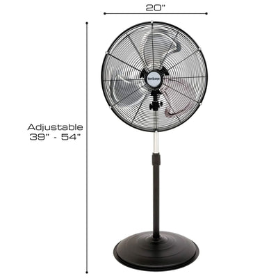 Hurricane Pro Series 20 Inch High Velocity Oscillating Stand Fan, Black (2 Pack)