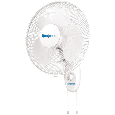 Hurricane Supreme 16 Inch 90 Degree Oscillating 3 Speed Wall Fan, White (2 Pack) - VMInnovations