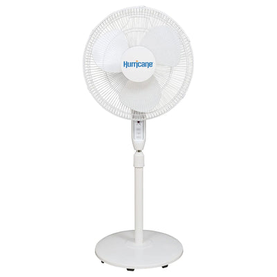 Hurricane Supreme 16 Inch 3 Speed Oscillating Stand Pedestal Fan, 2-Pack, White - VMInnovations