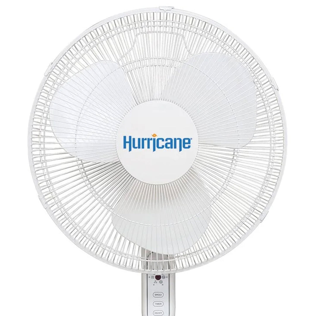 Hurricane Supreme 16 Inch 3 Speed Oscillating Stand Pedestal Fan, 2-Pack, White