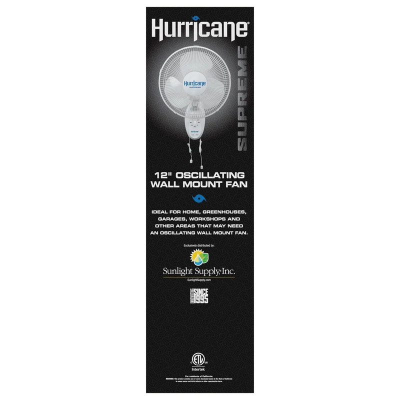 Hurricane Supreme 12 Inch 90 Degree Oscillating 3 Speed Wall Fan, White (2 Pack)