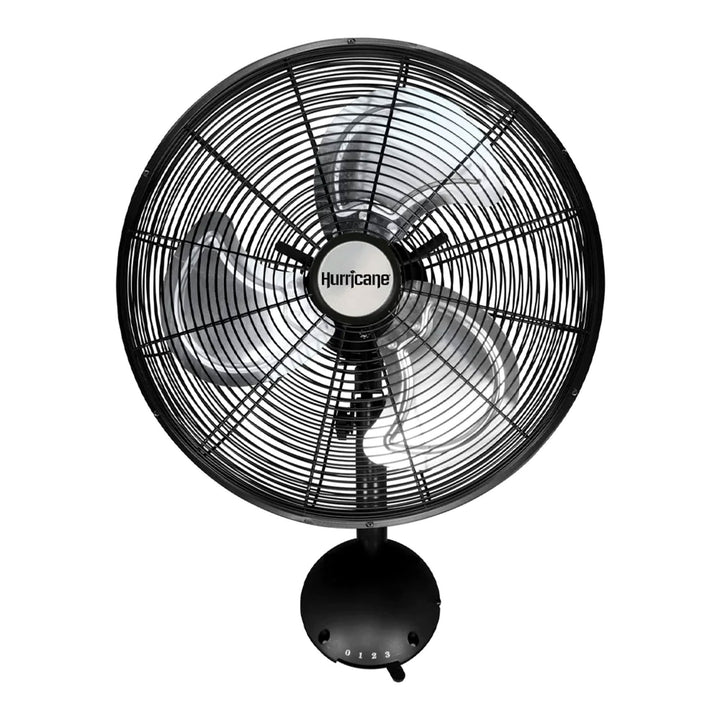 Hurricane 16 Inch Pro High Velocity Oscillating Metal Wall Fan, Black (2 Pack)