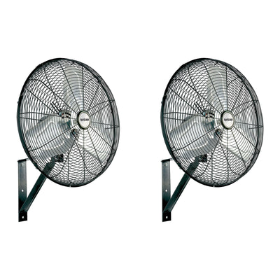 Hurricane 20" Pro Commercial Grade Classic Oscillating Wall Fan, Black, 2 Pack