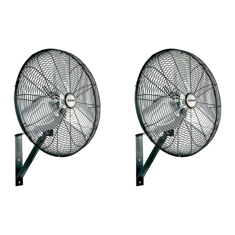 Hurricane 20" Pro Commercial Grade Classic Oscillating Wall Fan, Black (2 Pack)
