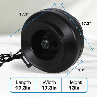Hurricane 12" Commercial Grade Inline Wall Fan For HVAC & Ventilation (2 Pack) - VMInnovations