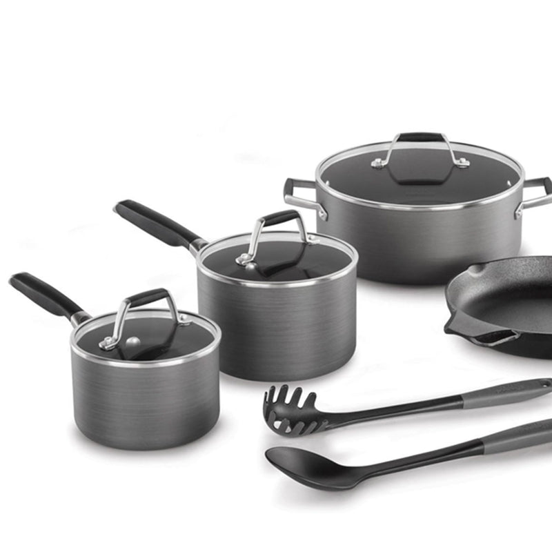 Calphalon Classic Hard Water Based Anodized Nonstick 10 Piece Cooking Set (Used)