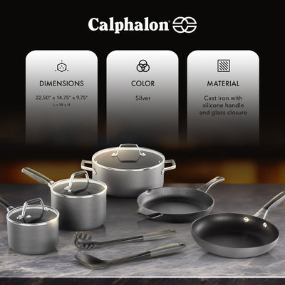 Calphalon Classic Hard Water Based Anodized Nonstick 10 Piece Cooking Set (Used)