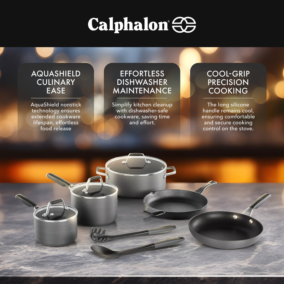 Calphalon Select Classic Hard Water Based Anodized Nonstick 10 Piece Cooking Set - VMInnovations