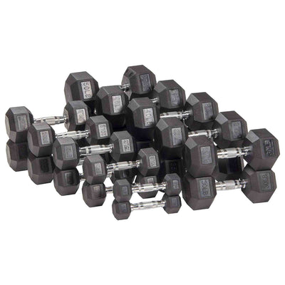 Signature Fitness Hex Dumbbells Strength Workout Equipment Set of 5, 10 & 15 lbs