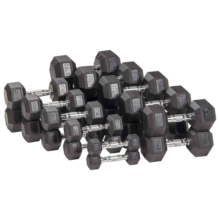 Signature Fitness Hex Dumbbells Workout Equipment Set of 5, 10 & 15 lbs (Used)