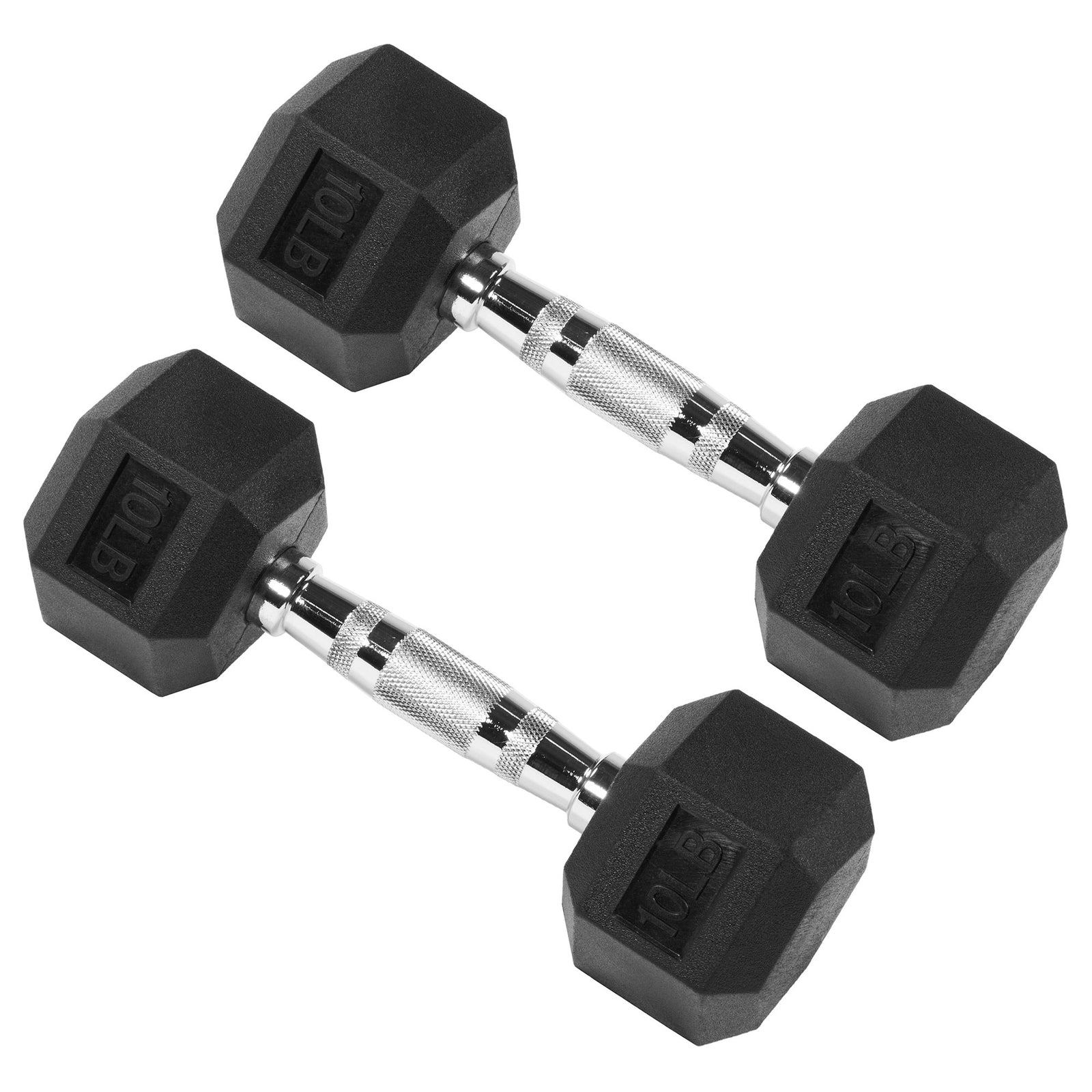 Signature Fitness Hex Dumbbells Strength Training Workout Equipment Set, 10 lbs - VMInnovations