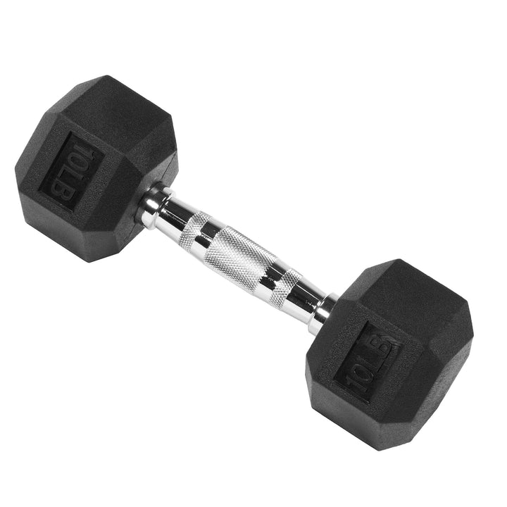 Signature Fitness Hex Dumbbells Strength Training Workout Set, 10 lbs (Used)