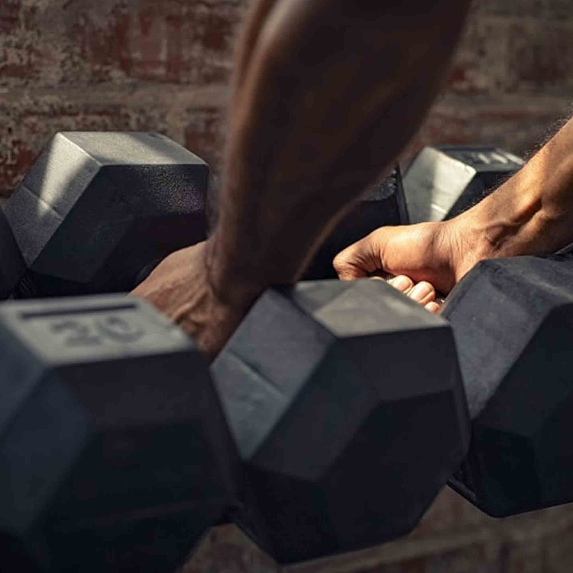 Signature Hex Dumbbells Strength Training Workout Equipment Set, 15 lbs (Used) - VMInnovations