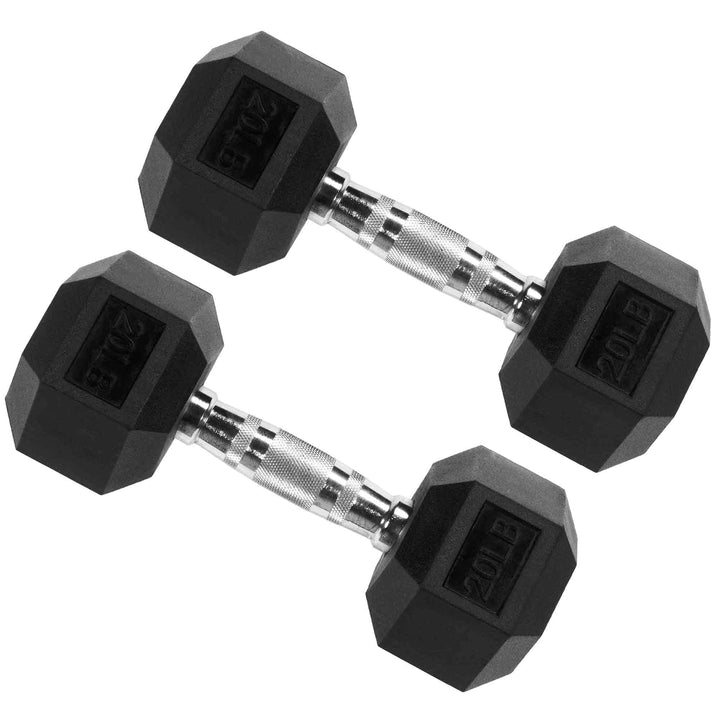 Signature Fitness Dumbbells Strength Training Workout Equipment Set, 20lbs(Used) - VMInnovations