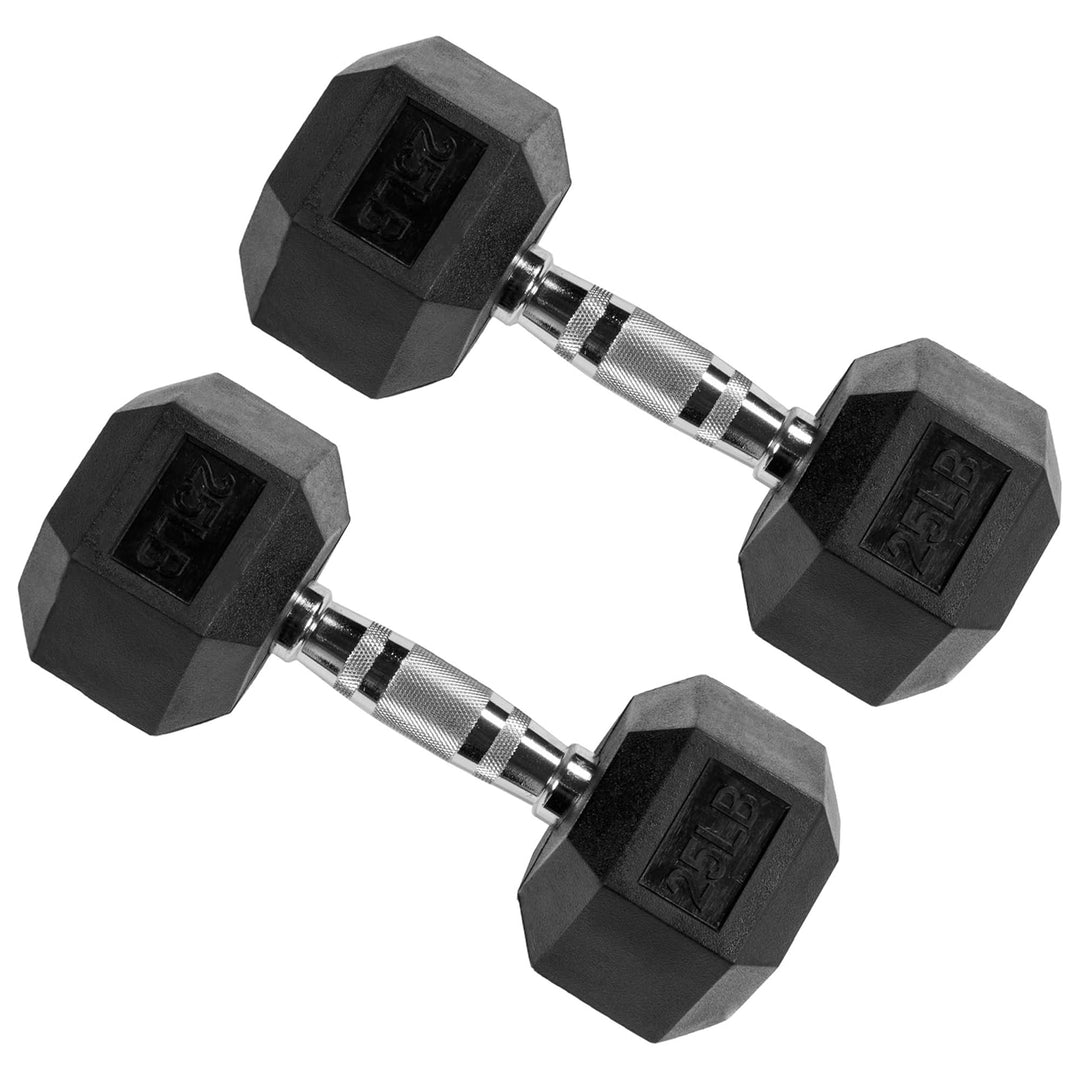 Signature Hex Dumbbells Strength Training Workout Equipment Set, 25 lbs (Used)