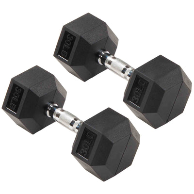 Signature Fitness Hex Dumbbells Workout Equipment Set, 30 lbs (Open Box) - VMInnovations