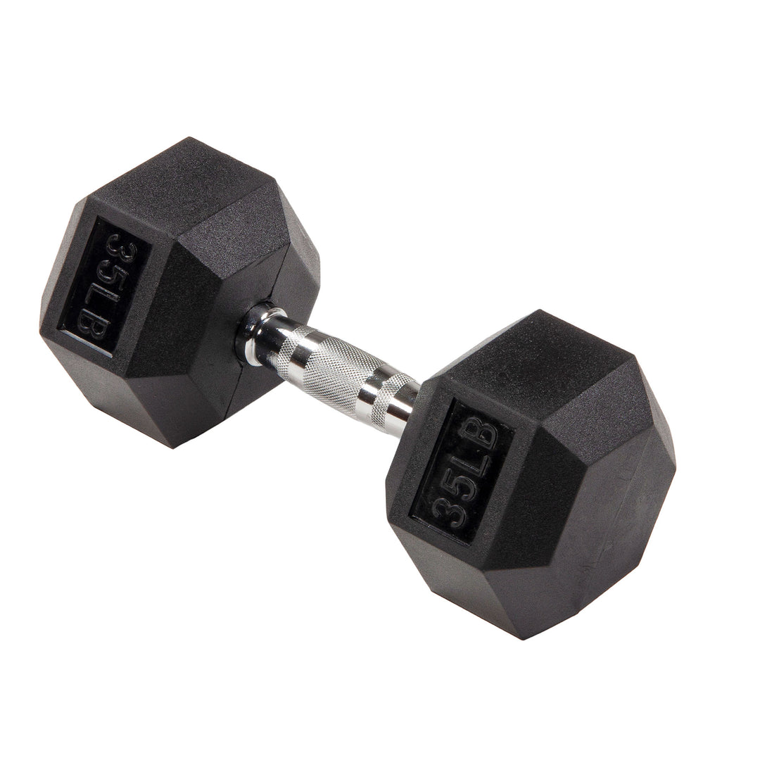 Signature Fitness Hex Dumbbells Strength Training Workout Equipment Set, 35 lbs