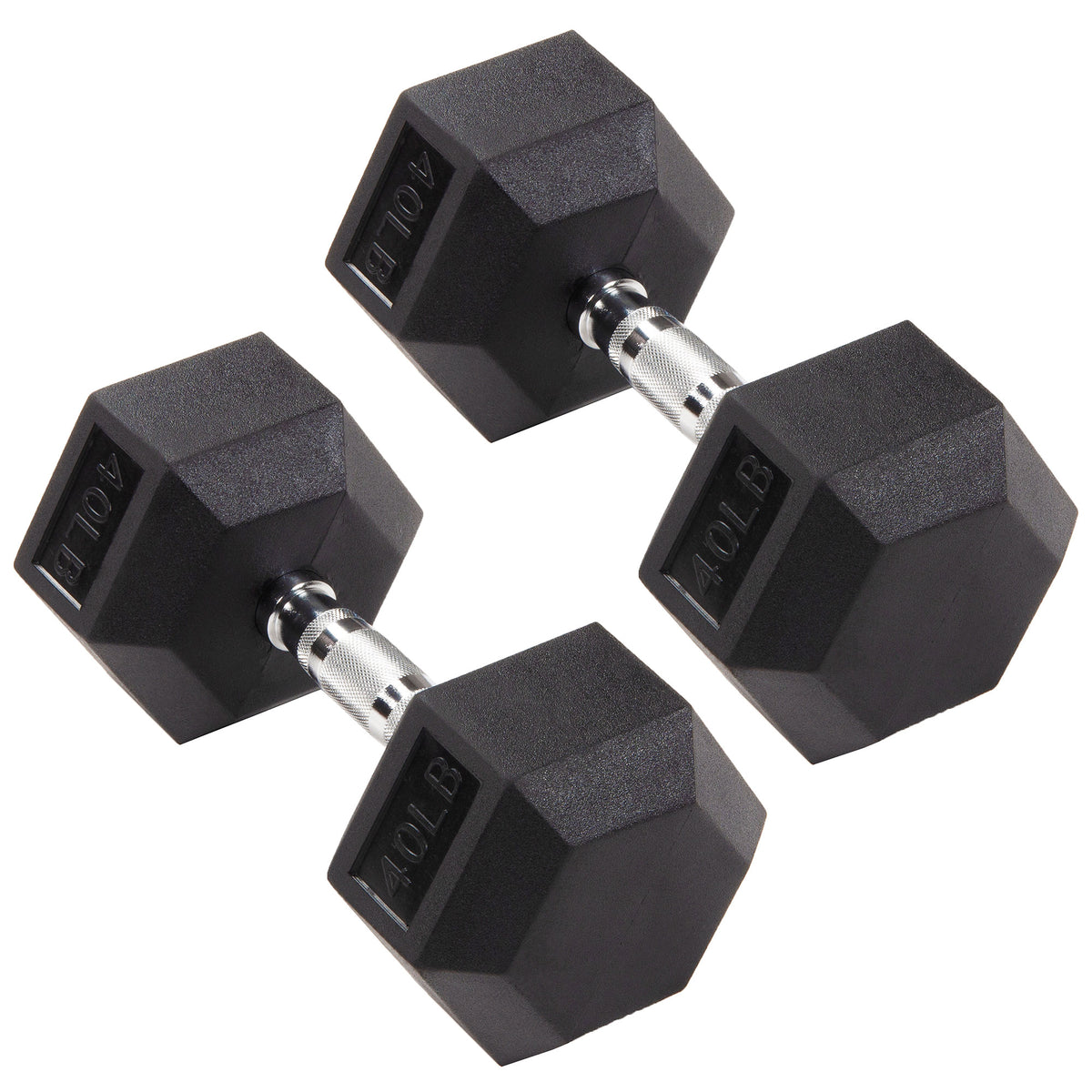Signature Fitness Hex Dumbbells Strength Training Workout Set, 40 lbs (Open Box) - VMInnovations