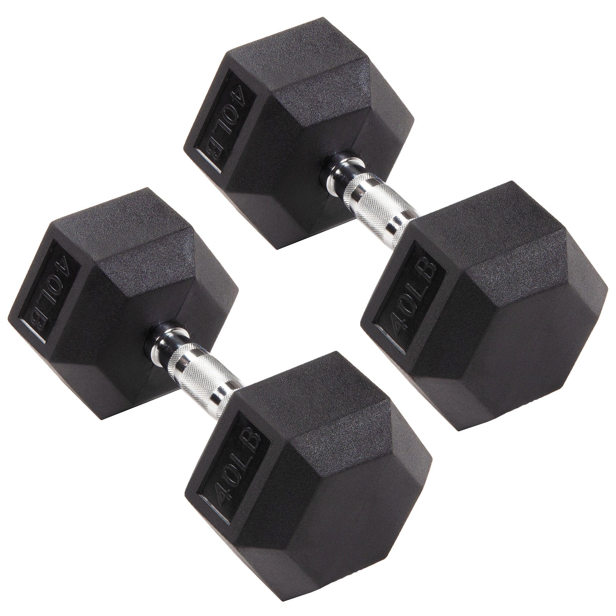 Signature Fitness Hex Dumbbells Strength Training Workout Set, 40 lbs (Open Box) - VMInnovations