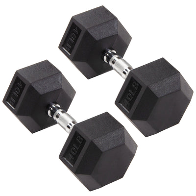 Signature Fitness Hex Dumbbells Strength Training Workout Set, 40 lbs (Open Box) - VMInnovations