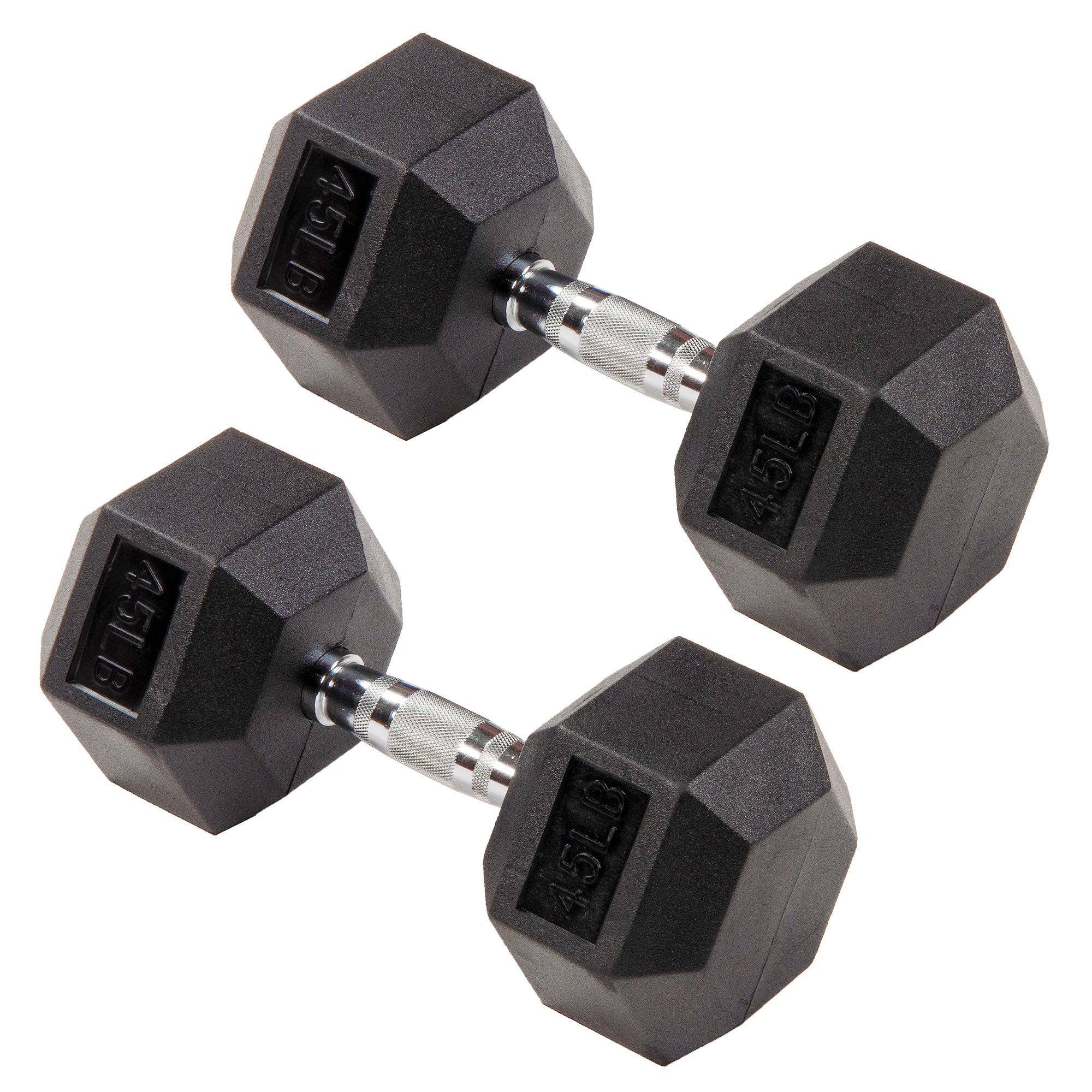 Signature Fitness Hex Dumbbells Strength Training Workout Set, 45 lbs (Used) - VMInnovations