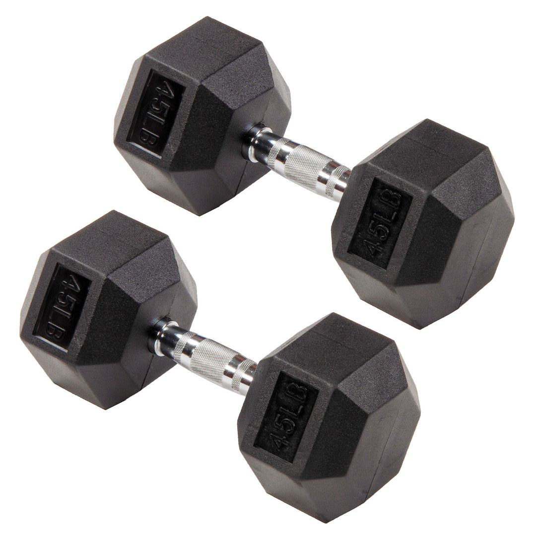 Signature Hex Dumbbells Strength Training Workout Equipment Set, 45lbs(Open Box)