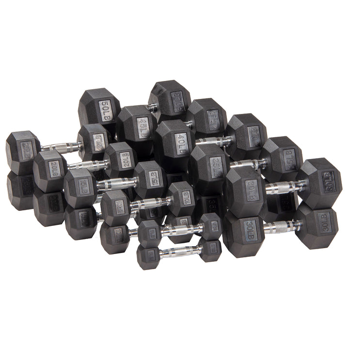Signature Fitness Hex Dumbbells Strength Training Workout Set, 45 lbs (Used)
