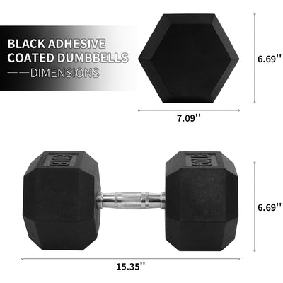 Signature Fitness Hex Dumbbell Strength Training Equipment, 60 lb (Open Box)