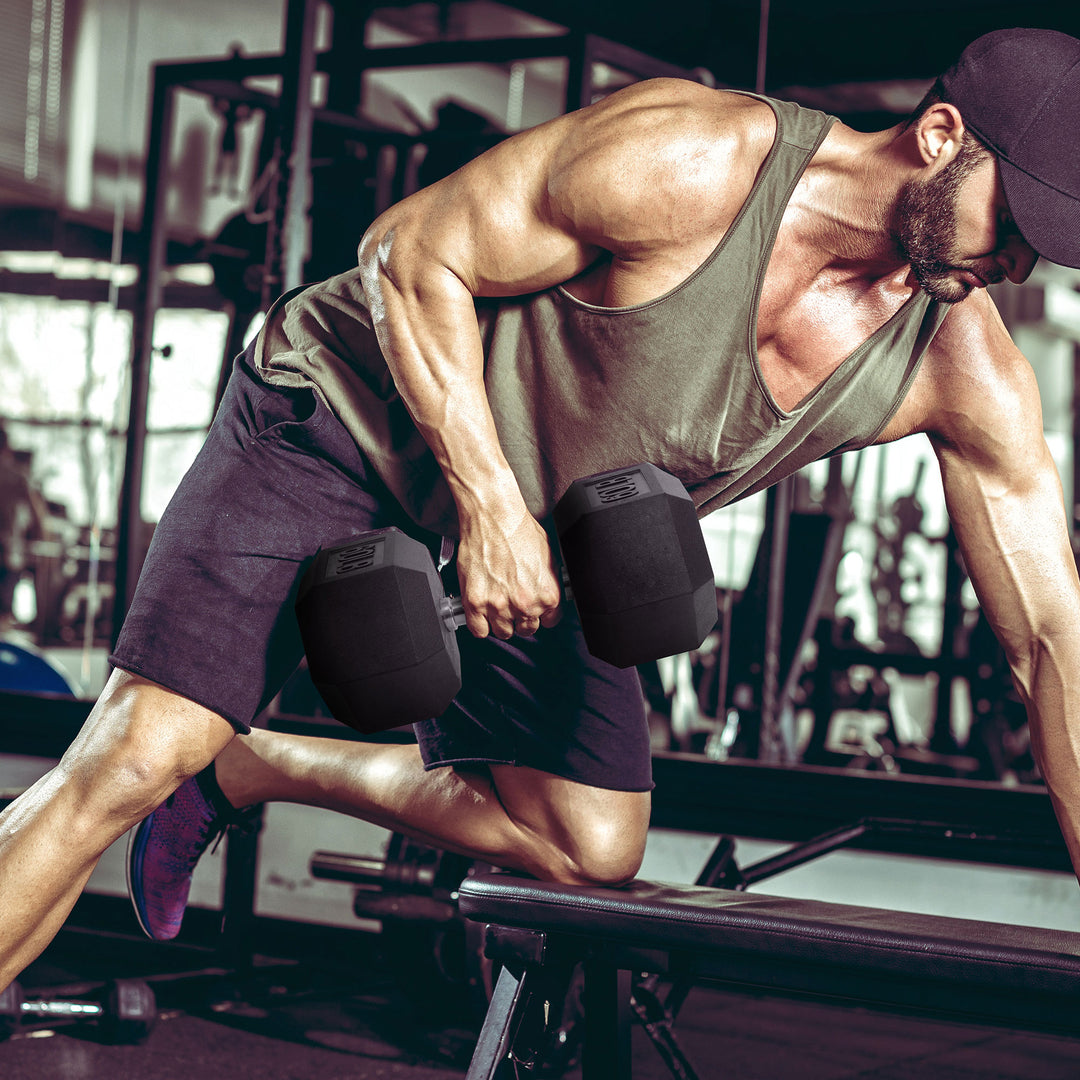 Signature Fitness Hex Dumbbell Strength Training Equipment, 60 lb (Open Box)