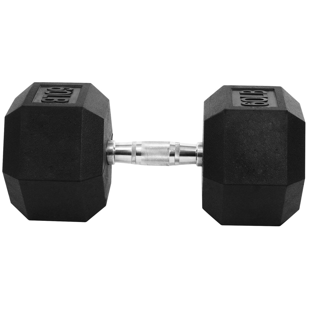 Signature Fitness Hex Single Dumbbell Strength Training Workout Equipment, 60 lb