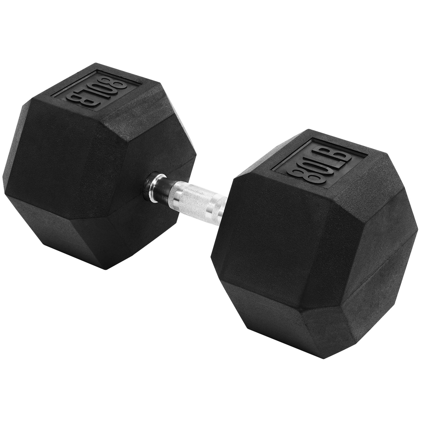 Signature Fitness Hex Single Dumbbell Strength Training Workout Equipment, 80 lb - VMInnovations