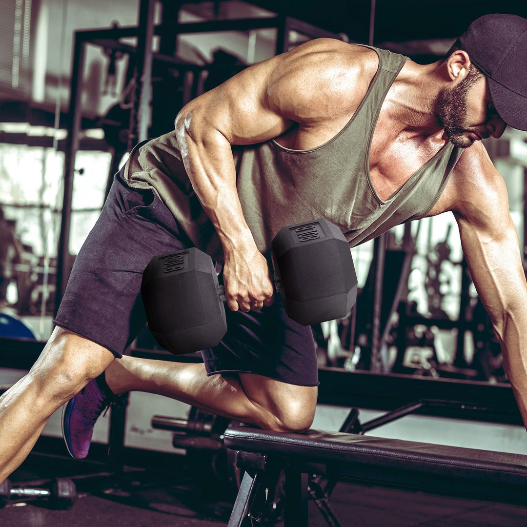 Signature Fitness Hex Single Dumbbell Strength Training Equipment,80lb(Open Box) - VMInnovations