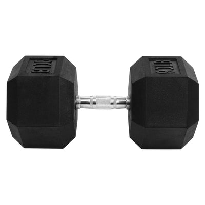 Signature Fitness Hex Single Dumbbell Strength Training Workout Equipment, 90 lb