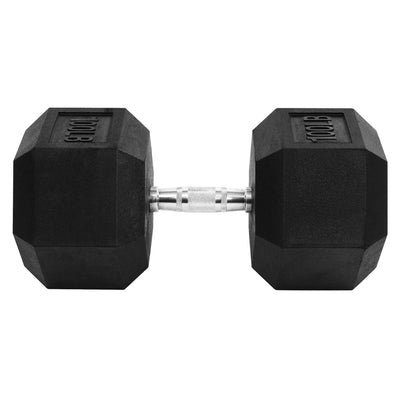 Signature Fitness Hex Single Dumbbell Weight Training Workout Equipment, 100 lb