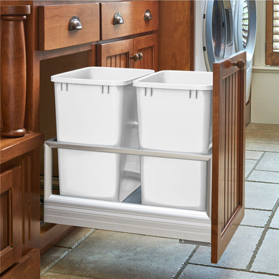 Rev-A-Shelf Polymer Replacement 27 qt. Trash Bin, White, 2 Pack, RV-1024-11-2 - VMInnovations