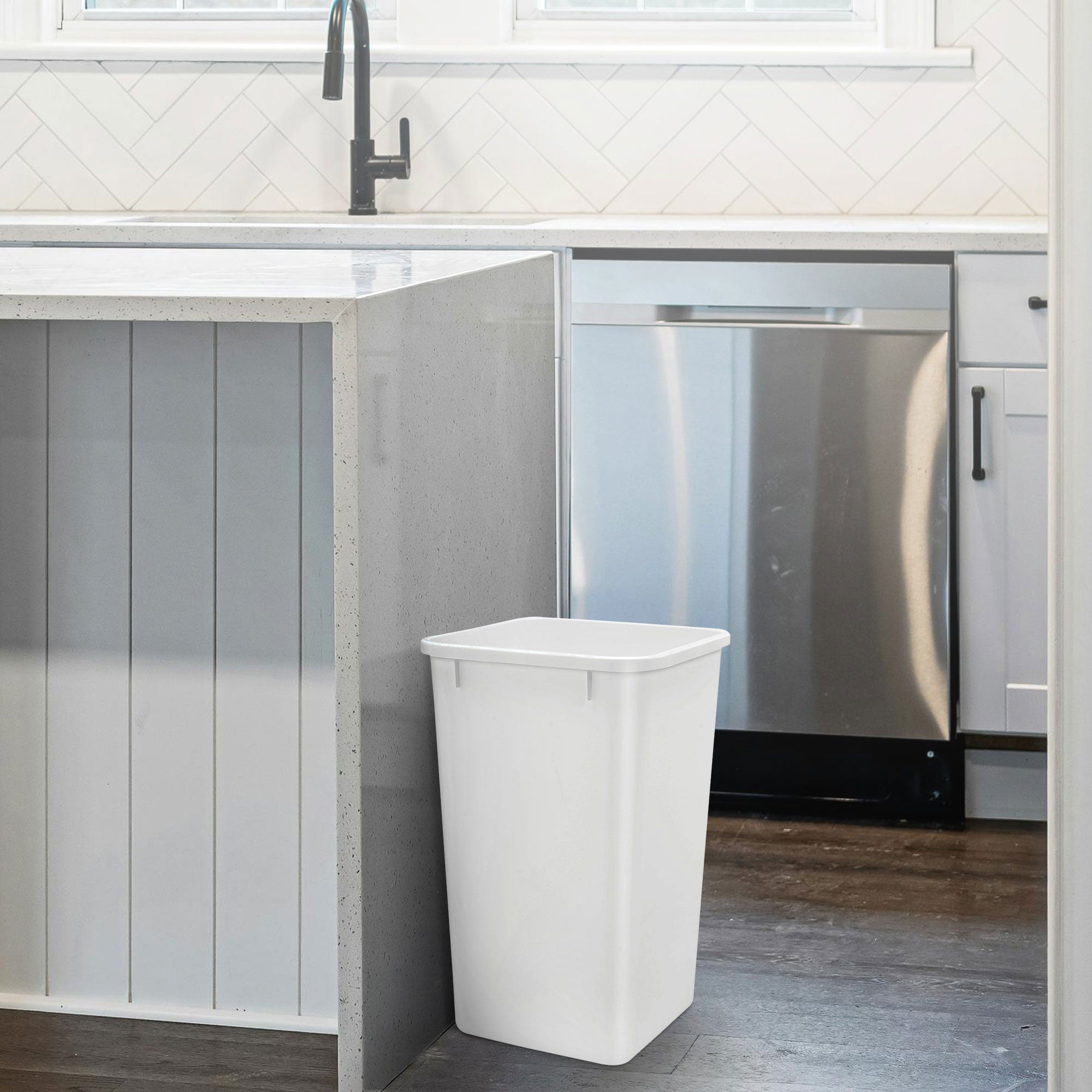 Rev-A-Shelf Polymer Replacement 27 qt. Trash Bin, White, 2 Pack, RV-1024-11-2 - VMInnovations